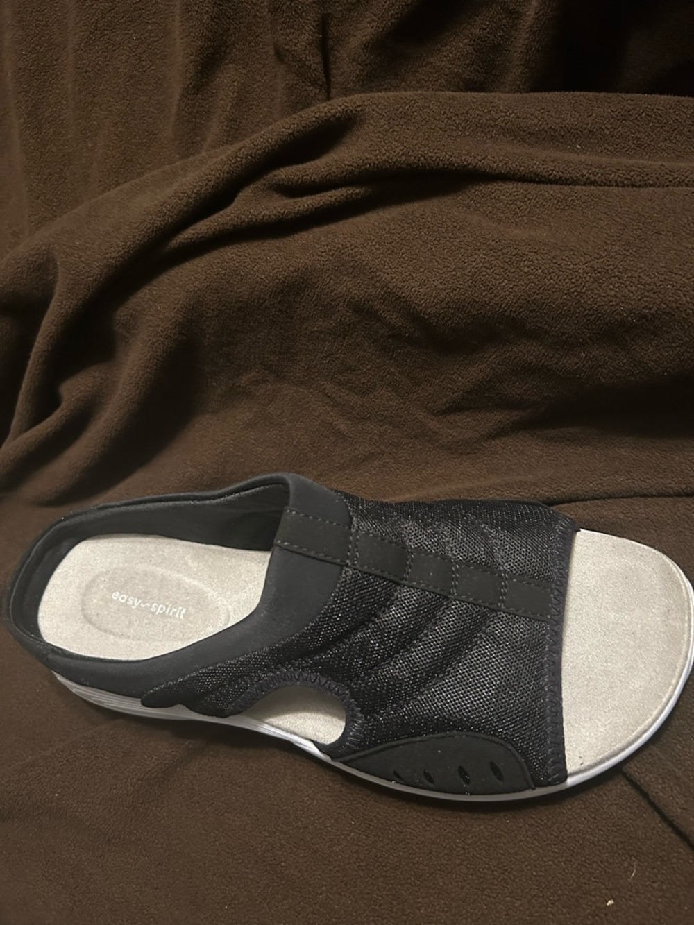 Easy Spirit Black Open-Toe Slip-On Sandal